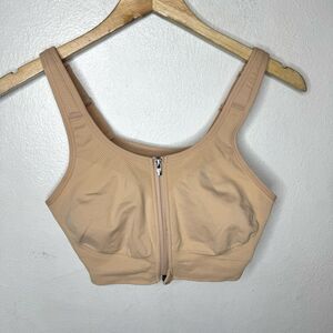 Prairie Wear Hugger Vida Compression Bra Womens Large Beige Zip Front *No Pads